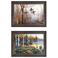 "Backwater Mist" Printed Wall Art Framed Poster, Brown Frame, 2-Piece