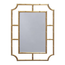 Worlds Away Marian Gold Leaf Mirror - Bathroom Mirrors