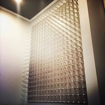 Wine storage wall - gray oak STACT wine racks