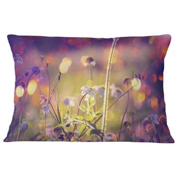 Beautiful Flowers in Meadow Floral Throw Pillow, 12"x20"