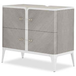 AICO/Michael Amini - AICO Michael Amini Lanterna Night Stand - Live in the future of chic sophistication. A mix of elegant curves and sloping patterns makes the Lanterna Nightstand the perfect piece to polish your bedroom with.