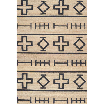 Nuloom Handloomed Geometric Area Rug, Natural 8'6"x11'6"