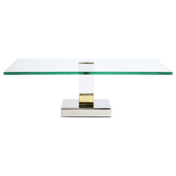 Square Glass Stand with Acrylic Stem