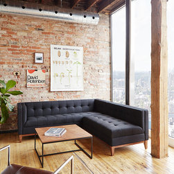 Gus* Modern Atwood Bi-Sectional Sofa in Laurentian Onyx - Sectional Sofas