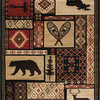Lodge King Patchwork Multi Rustic Area Rug, 5'3"x7'7"
