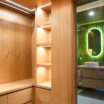 Master Bathroom Renovation and Custom Closet Built in Highland Park