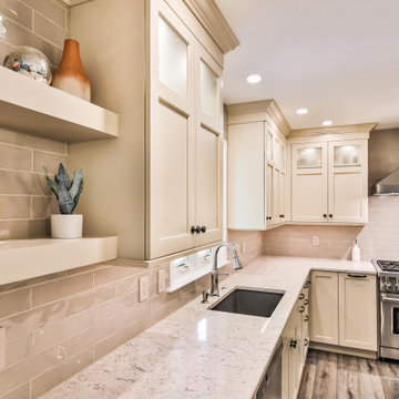 Orefield Kitchen Slivered Almond with Charcoal Island