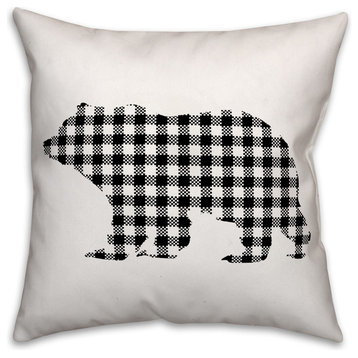 Buffalo Check Bear 18x18 Throw Pillow