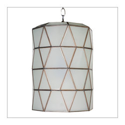 Worlds Away Frosted Glass Faceted Pendant - Pendant Lighting