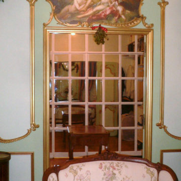 Gilded Rococo Painted Window Pediment