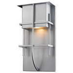 Z-lite - Z-Lite 558M-SL-LED One Light Outdoor Wall Sconce Stillwater Silver - With its craftsmen inspired design, the Stillwater collection provides contemporary outdoor decor as well as the latestin LED technology. Available in three sizes and finished in Deep Bronze, Black, or Silver, these aluminum fixtures are constructed  to help protect from corrosion.