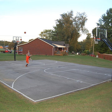 Michael K's Pro Dunk Silver Basketball System on a 50x30 in Church Hill, TN