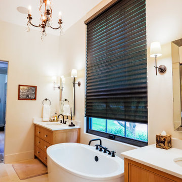 Functional drapes with 2-Finger Pinch Pleat on a Matte Black Traverse Rod