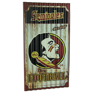 Florida State Seminoles Football Weathered Finish Corrugated Metal Sign