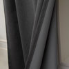 Heathered Linen Look Back Tab Blackout Curtains, Dark Grey, 52"x84"