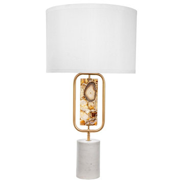 Anita 1 Light Table Lamp, Gold and White With Natural