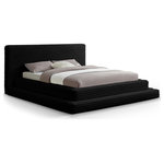 Meridian Furniture - Drew Upholstered Bed, Black, Full, Corduroy Fabric - Sweet slumber comes easier when you're snuggled up in this Drew black corduroy fabric full bed. Upholstered in the softest black furry textured corduroy fabric from top to bottom, this handsome bed looks just as cuddly as your favorite teddy bear. Simplistic by design, the bed features a triple tier design to give it added visual appeal. A high headboard lends a dramatic touch to this bed, making it a focal point in your bedroom sanctuary.
