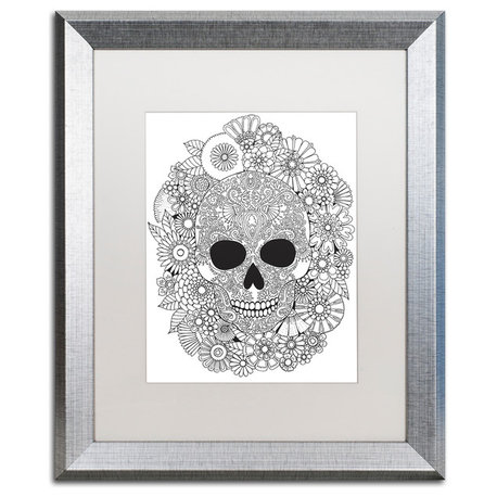 Hello Angel 'Sugar Skull Wreath' Art, Silver Frame, White Mat, 20x16