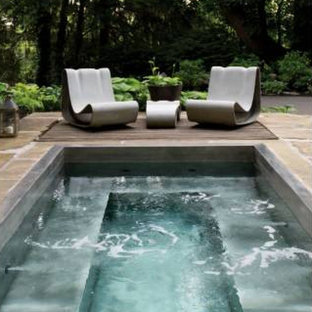 コロンバスのエクレクティックスタイルのおしゃれなプールの写真