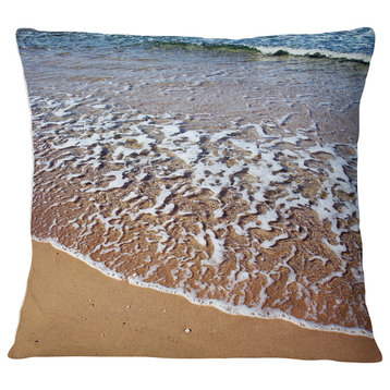 Ashdod Israel Clear Seashore Modern Beach Throw Pillow, 16"x16"