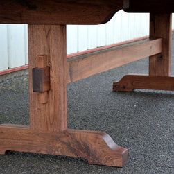 Live Edge Walnut Dining Table with Trestle Base - Dining Tables