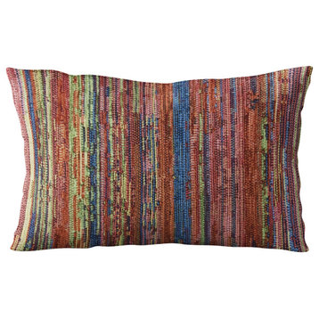 Plutus Multi-Color Red Sea Stripe Luxury Throw Pillow, 22"x22"