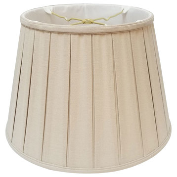 Royal Designs Empire English Pleat Basic Lampshade, Linen Beige, 10.5"x16"x11"