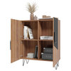 Manhattan Comfort Beekman 43.7 Low Cabinet, 4 Shelves, Brown/Black