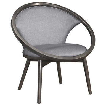 Lexicon Lowery Fabric Upholstered Accent Chair in Gray and Dark Charcoal