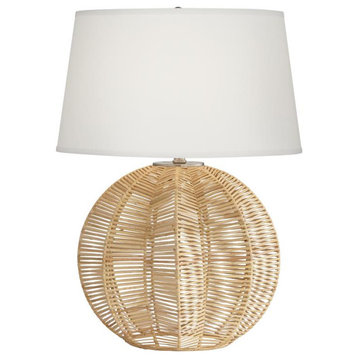 Pacific Coast Lighting Boca 28" Rattan Table Lamp with Ball in Natural