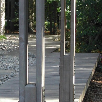 Custom hemlock arbour post w/steel hardware