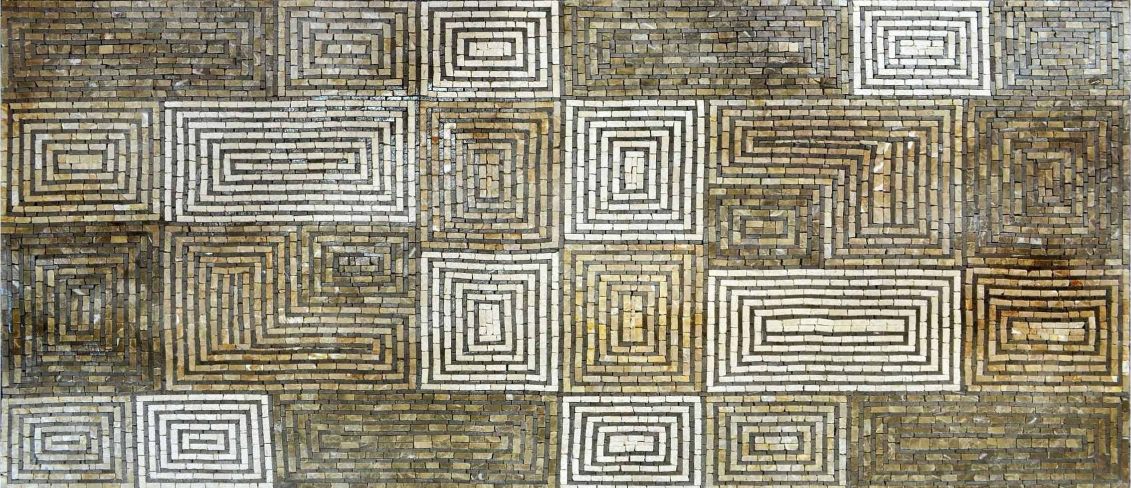 Rectangular Spiral Pattern-Geometric Mosaic, 31