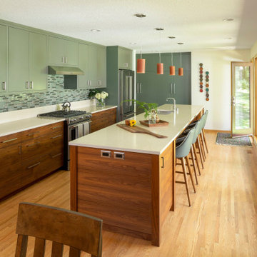 Kitchen Island, cabinets and workspace