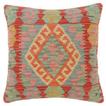 Bareens Designer Rugs - Boho Chic Turkish Vella Hand Woven Kilim Pillow - Embellish your home with this timeless casual chic handmade Southwestern Kilim throw pillow covers made with wool and cotton. Constructed on a loom by Nomad Turkman people with hand spun wool and Natural Vegetable dyes these beautiful Kilim pillow covers are known for their beautiful repetitive geometrical, naturalistic floral and traditional patterns yet still giving it a moden look. Masterfully artisan-crafted on traditional Kilim looms with a contemporary fashion palette producing bold intricate sharp patterns making them a standout piece in any decor.