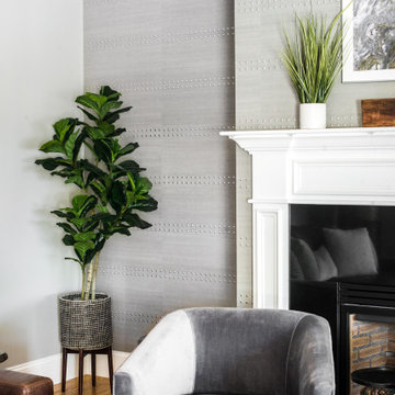Living Room Makeover with Gorgeous Grasscloth