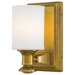 Minka-Lavery - Minka-Lavery Harbour Point Wall Sconce, Liberty Gold - The clean, modern lines of Harbour Point are reflective of yesteryear's architecture. The combination of the Liberty Gold finish and the Etched Opal Glass creates a striking appearance. This family is a great addition to the transitional home.