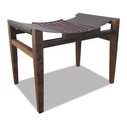 Luzio Leather Stool - Living Room Chairs