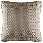 Five Queens Court - Five Queens Court Beaumont 20'' Square Decorative Pillow - The tailored 20" pillow adds a modern touch to the ensemble. The classic diamond pattern is bordered on all four sides with a dimensional scroll design. It's trimmed with a fine satin cord and reversing to the subtle satin stripe fabric.    100% Polyester