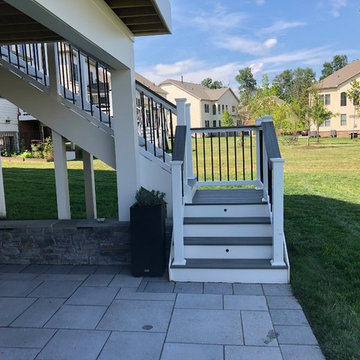 Ashburn VA Trex Deck and Paver Patio with Retaining Wall