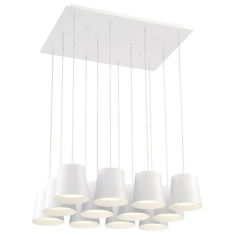 Borto 12-Light LED Chandelier White Finish