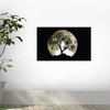 3D Render of Moon with Stars and a Tree Silhouette Wall Mural - 18 Inches W x 11