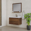 Paterno 42" Modern Wall Mounted Bathroom Vanity, Rosewood
