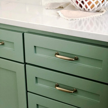 Green and White Kitchen in Hyde Park