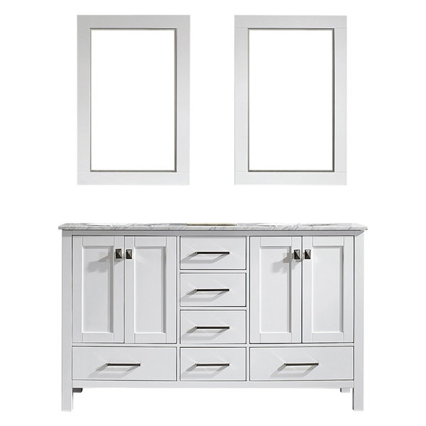 Gela Single Vanity, White, 60