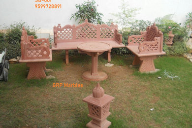 Sandstone outdoor benches