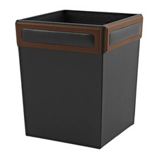 50 Most Por Traditional Black Wastebaskets For 2018 Houzz Daco Walnut And Leather Wastebasket Wastebaskets