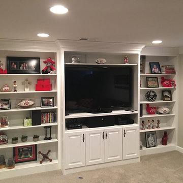Go Bucks! This huge built in hides an offset in the wall as well as allowing ac