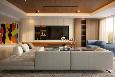 Example of a trendy living room design