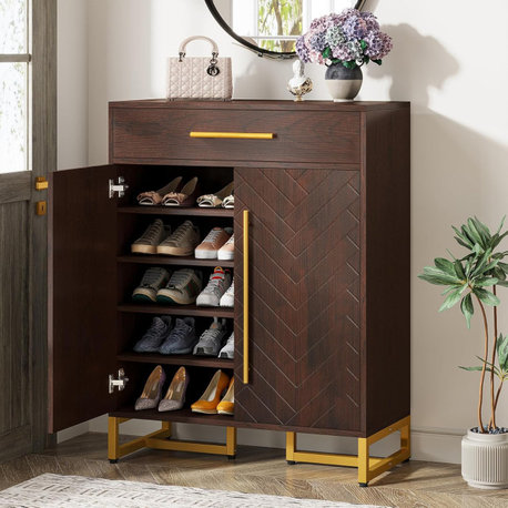 Tribesigns Shoe Cabinet, Shoe Storage Cabinet, Modern Shoe Rack Organizer
