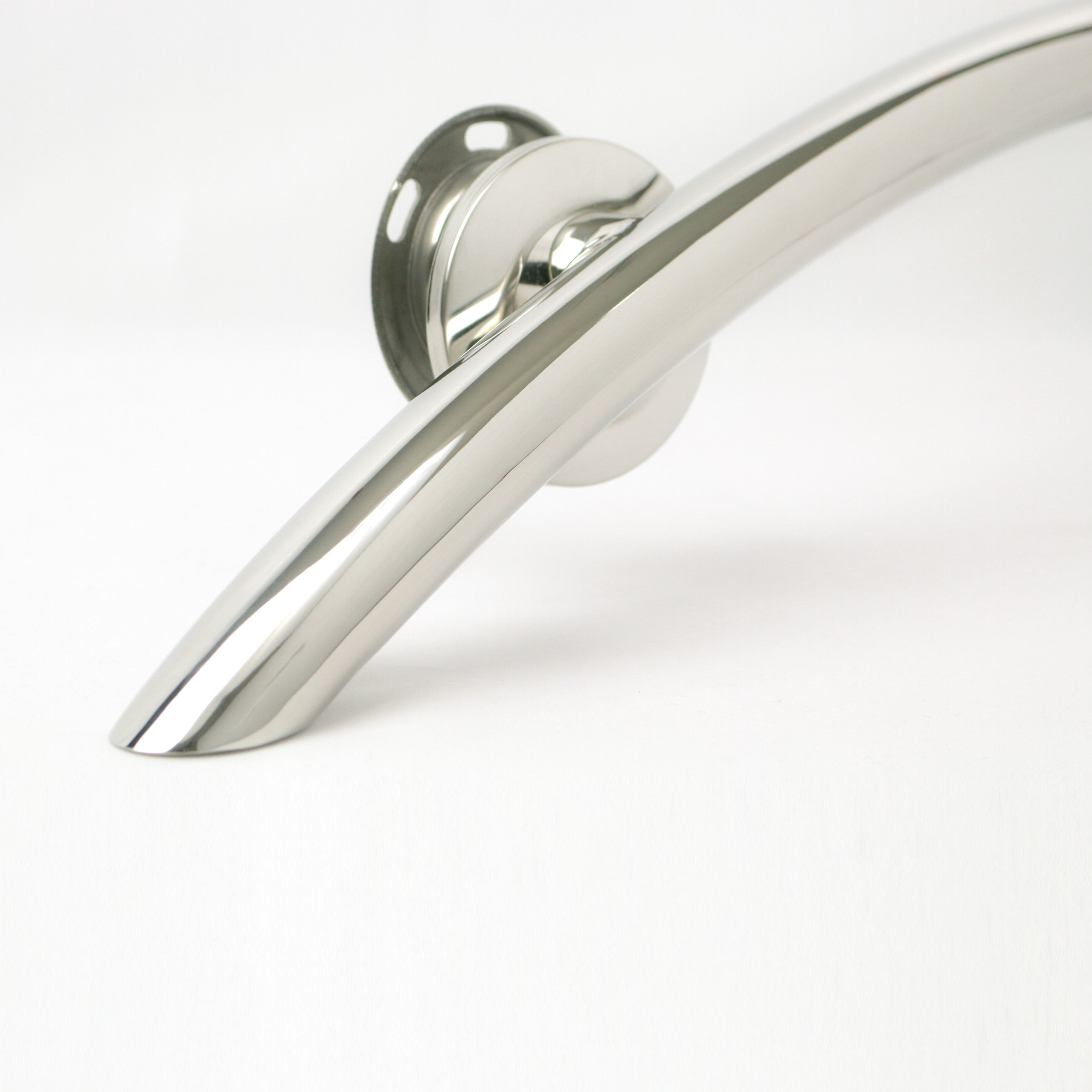 30" Crescent Curved Shower Grab Bar, Polished Stainless